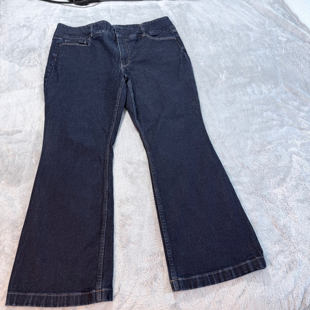 White House Black Market The Sculpt Skinny Flare Jeans Extra High Rise Dark 18S - Picture 2 of 10